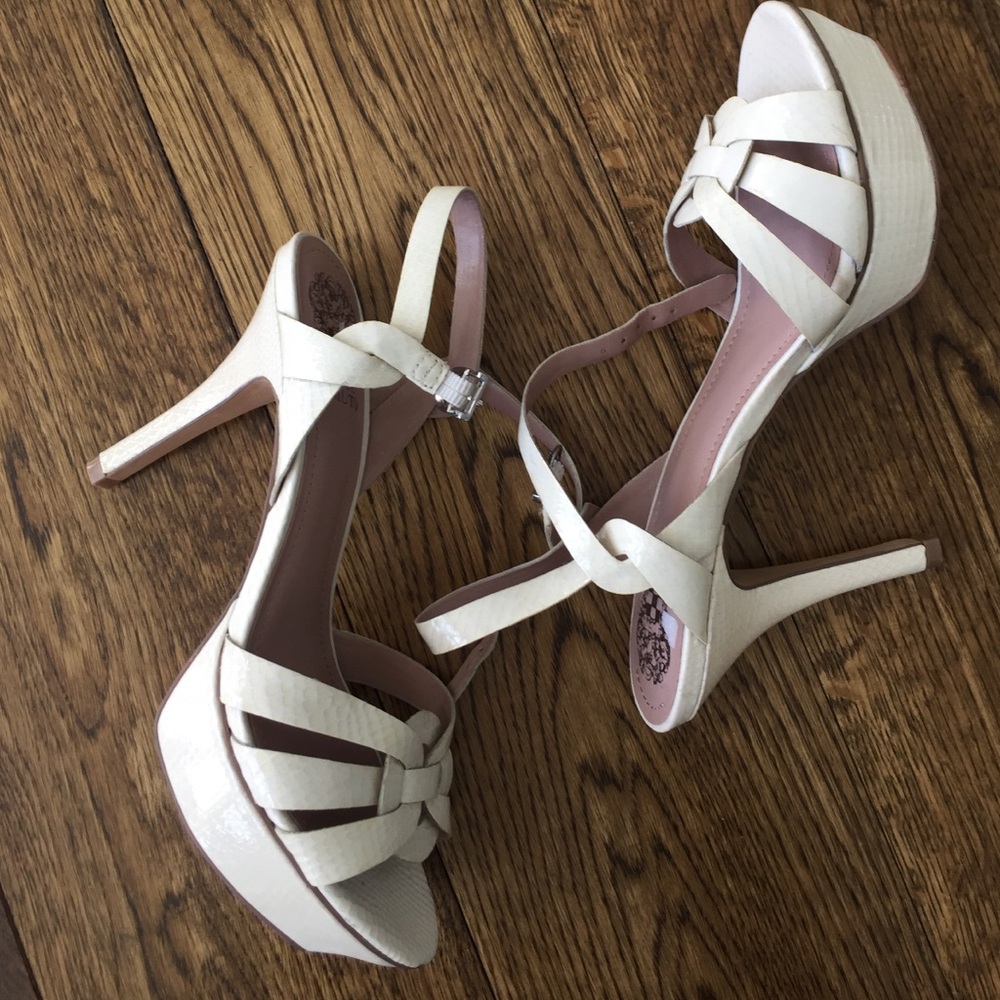 Vince Camuto Cream Strappy Heels